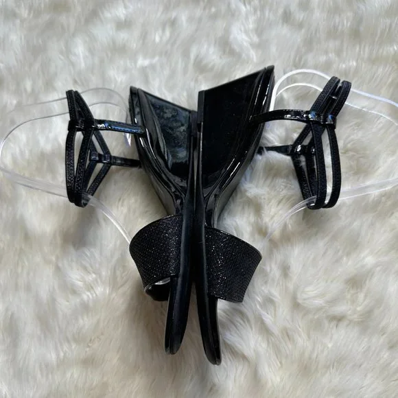 Worthington Jarret Wedge Sandals Black Size 8M - Picture 5 of 9